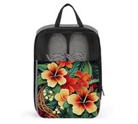 Sac à chaussures imprimé de style hawaïen, sac à chaussures pour voyage, sac à chaussures imperméable, organiseur de chaussures avec fermeture éclair et poignée, sac à chaussures, style unique, sacs à