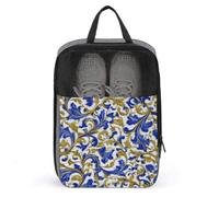 Sac à chaussures métallique doré bleu et blanc pour voyage, usage quotidien, sac de rangement anti-poussière pour chaussures de golf