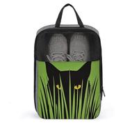Sac à chaussures minimaliste avec chat qui jette un coup d'œil à travers l'herbe, pour voyage, usage quotidien, sac de rangement anti-poussière pour chaussures de golf
