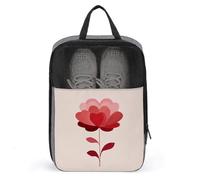Sac à chaussures minimaliste en forme de rose avec pétales rouges et roses pour voyage, usage quotidien, sac de rangement anti-poussière pour chaussures de golf