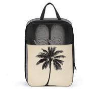 Sac à chaussures noir simple avec silhouette de palmier pour voyage, usage quotidien, sac de rangement anti-poussière pour chaussures de golf