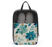 Sac à chaussures poinsettia bleu glacier vert d'eau pour voyage, usage quotidien, sac de rangement anti-poussière pour chaussures de golf