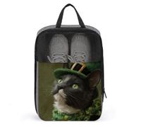 Sac à chaussures pour chat de la Saint-Patrick pour voyage, usage quotidien, sac de rangement anti-poussière pour chaussures de golf