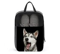 Sac à Chaussures pour Chien Husky de Sibérie Urprised avec Fermeture éclair et poignée, imperméable, Respirant et Portable