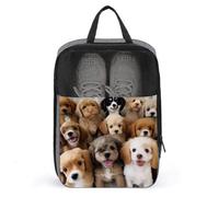 Sac à chaussures pour chiens mignons - Sac à chaussures de voyage étanche - Organiseur de chaussures avec fermeture éclair et poignée - Sac à chaussures de golf - Style - Taille unique, Style :,