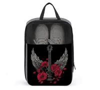 Sac à chaussures pour guitare avec ailes et roses pour voyage, usage quotidien, sac de rangement anti-poussière pour chaussures de golf