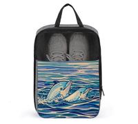 Sac à chaussures pour homme et femme - Pochette à chaussures de golf à large museau avec fermeture éclair - Sac de rangement respirant pour chaussures de golf - Organiseur de chaussures pour le sport,