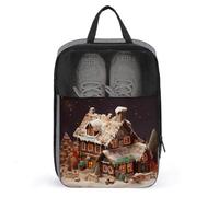 Sac à chaussures pour homme et femme - Pochette à chaussures de village de Noël avec fermeture éclair - Sac respirant pour chaussures de golf - Organiseur de chaussures pour le sport, les affaires, la