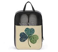 Sac à chaussures pour la Saint-Patrick Motif trèfle à pois Pour voyage usage quotidien Anti-poussière Sac de rangement pour chaussures de golf