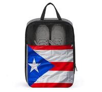 Sac à chaussures pour voyage avec motif drapeau de Porto Rico, pochette à chaussures avec fermeture éclair, sac à chaussures de golf respirant pour homme et femme, organiseur de chaussures d'extérieur