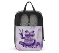 Sac à chaussures Psychédélique Grenouille dans un signe de paix pour voyage usage quotidien Sac de rangement anti-poussière Pochette à chaussures de golf