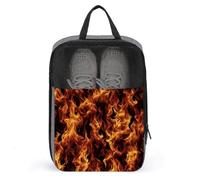 Sac à chaussures réaliste avec flammes de feu pour voyage, usage quotidien, sac de rangement anti-poussière pour chaussures de golf