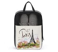 Sac à Chaussures rétro Paris Tour Eiffel avec Fermeture éclair et poignée, imperméable, Respirant et Portable