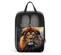 Sac à chaussures, sac à chaussures imprimé lion scifi, sac à chaussures suspendu, sac de rangement pour serviette de bain, gris, taille unique, élégant, gris, Taille unique, Élégant