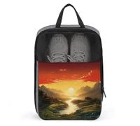 Sac à chaussures, sac à chaussures imprimé soleil levant, sac à chaussures suspendu, sac de rangement pour serviette de bain, gris, taille unique, élégant, gris, Taille unique, Élégant