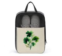 Sac à chaussures simple avec bouquet fantaisiste de trèfles à 4 feuilles vertes pour voyage, usage quotidien, sac de rangement anti-poussière pour chaussures de golf