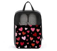 Sac à chaussures simple avec motif cœur rose et rouge pour voyage, usage quotidien, sac de rangement anti-poussière pour chaussures de golf