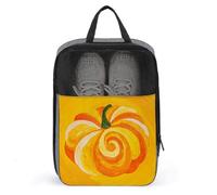 Sac à chaussures simple en forme de citrouille jaune vif pour voyage, usage quotidien, sac de rangement anti-poussière pour chaussures de golf