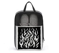 Sac à chaussures simple flammes noires et blanches pour voyage, usage quotidien, sac de rangement anti-poussière pour chaussures de golf