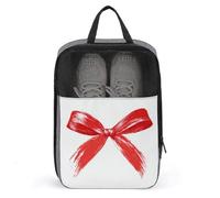 Sac à chaussures simple rouge avec nœud en ruban pour voyage, usage quotidien, sac de rangement anti-poussière pour chaussures de golf