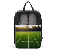 Sac à chaussures, terrain de sport en vert imprimé sac à chaussures, sac à chaussures suspendu, sac de rangement pour serviette de bain, gris, taille unique, élégant, gris, Taille unique, Élégant