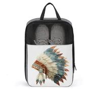 Sac à chaussures traditionnel indigène à plumes pour voyage, usage quotidien, sac de rangement anti-poussière pour chaussures de golf