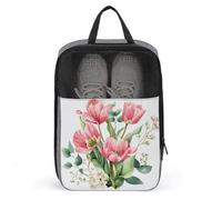 Sac à chaussures tulipes roses pour voyage, usage quotidien, sac de rangement anti-poussière pour chaussures de golf