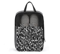Sac à chaussures vertical noir à motif blocs pour voyage, usage quotidien, sac de rangement anti-poussière pour chaussures de golf
