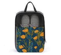 Sac à chaussures vintage botanique coquelicot et lupin pour voyage, usage quotidien, sac de rangement anti-poussière pour chaussures de golf