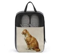 Sac à chaussures vintage orange tigré pour voyage, usage quotidien, sac de rangement anti-poussière pour chaussures de golf