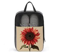 Sac à chaussures vintage simple tournesol rouge pour voyage, usage quotidien, sac de rangement anti-poussière pour chaussures de golf