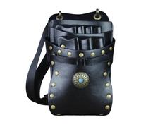 Sac à ciseaux de coiffure - 7 pièces, sac à outils étanche à porter autour | du cou, organisateur de coiffure, porte-ciseaux léger et compact, parfait pour les coiffeurs en salon, les voyages, noir, 12