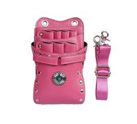 Sac à Ciseaux De Coiffure Pochette for ciseaux de coiffeur, étui for salon coiffure, for outils, sacs for peigne, cisaille, ceinture d'épaule, en PU(Pink)