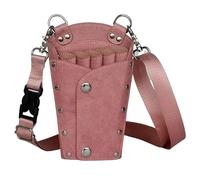 Sac à Ciseaux De Coiffure Salon de coiffure Ciseaux Sac banane Kit coupe cheveux for toiletteur d'animaux compagnie Barbier(Pink)