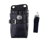 Sac À Ciseaux Professionnel Étui en cuir for ciseaux, étui avec ceinture, for coiffeur, de barbier, cisaille, coiffure(Black)