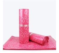 Sac À Colis Grands sacs de courrier à motif cœur rose givré, sac adhésif auto-scellant, enveloppe en matériau mat, Postal 50 pièces/lot(Pink,38x52cm)