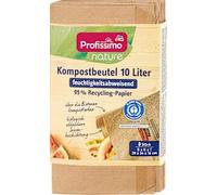 Sac à compost nature répulsif à l’humidité 10 l, 8 morceaux - Marque DM Allemagne - Compatible avec profissimo - Kompostbeutel nature feuchtigkeitsabweisend 10 l, 8 St
