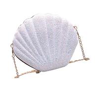Sac à coque élégant avec sangle de chaîne en cuir PU Sac à bandoulière Sac à main de soirée pour les excursions quotidiennes et sac à bandoulière tendance spécial pour les occasions, Blanc.
