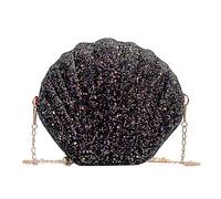 Sac à coque élégant avec sangle de chaîne en cuir PU Sac à bandoulière Sac à main de soirée pour les excursions quotidiennes et sac à bandoulière tendance spécial pour les occasions, Noir