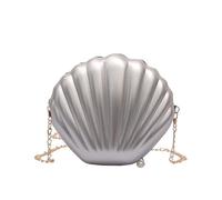 Sac à Coquillages Sacs à main à bandoulière for femmes, sac à coque, chaîne, paillettes mignonnes, petit sac, pochette for téléphone, argent, fermeture éclair, sacs à bandoulière for femmes(Silver)