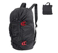 Sac à corde d'escalade portable pliable avec grande bâche en corde et bretelles réglables, sac à dos imperméable de grande capacité ultraléger équipement de randonnée en plein air (noir)