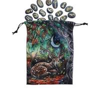 Sac à Cordon de dés,Pochettes de Tarot à imprimé Animal avec Cordons | Poche de Rangement Double Face de Couleur Portable, Sacs en Velours pour Cristaux, Bijoux, dés