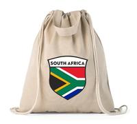 Sac à cordon de serrage Football Afrique du Sud | Sac fourre-tout Unisexe en toile avec drapeau sud-africain | Championnat du monde de football 2026 (Sac de Cordon Organic Natural Multicolore)