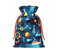 Sac à cordon de serrage réutilisable et respectueux de l'environnement avec impression scientifique abstraite, chimie pour fêtes, fêtes saisonnières