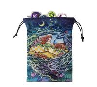 Sac À Cordon De Tarot - Gardien De, Couvercle De Pont | Utilisez Largement Un Sac Double Doublé en Velours Imprimé avec Cordon De Traction pour Cartes Bijoux Bijouts Dés Charmes Outil