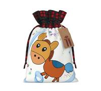 Sac à cordon imprimé mule d'écoute 21,1 x 30 cm pour décoration de fête de Noël