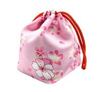 Sac à cordon japonais avec cordon de serrage, porte-monnaie, sac à déjeuner, pochette alimentaire, rouge vin, 14 x 12 x 16 cm, Rose, 14 x 12 x 16 cm, 14x12x16cm, comme description
