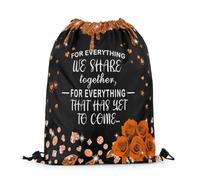 Sac À Cordon Mots Romantiques Amoureux Diamant Roses Fleur Sac À Dos Randonnée Sacs De Sports Plein pour Déjeuner École PE