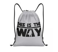 Sac à cordon personnalise pour le shopping, le yoga, les femmes et les hommes, The Mandalorians, This Is The Way, sac de sport et de gym Noir