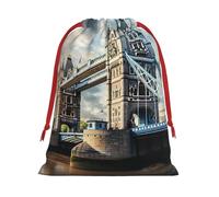 Sac à cordon réutilisable avec cordon de serrage Motif pont de la vieille tour de Londres